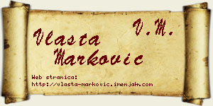 Vlasta Marković vizit kartica